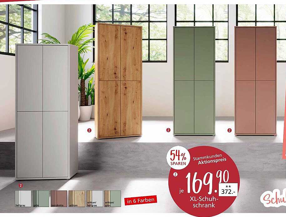 XL-Schuhschrank in 6 Farben - Aktionspreis!