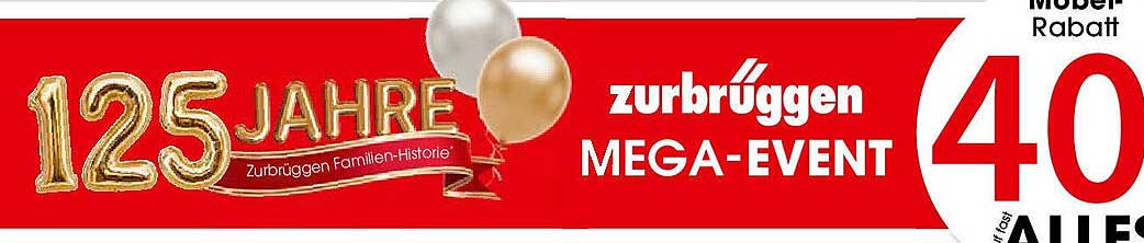 Zurbrüggen Mega-Event: 40% Rabatt auf alle Möbel