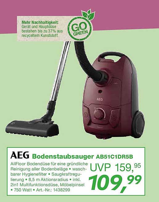 AEG Bodenstaubsauger AB51C1DR5B