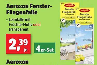 Aeroxon Fenster-Fliegenfalle - Leimfalle im 4er-Set