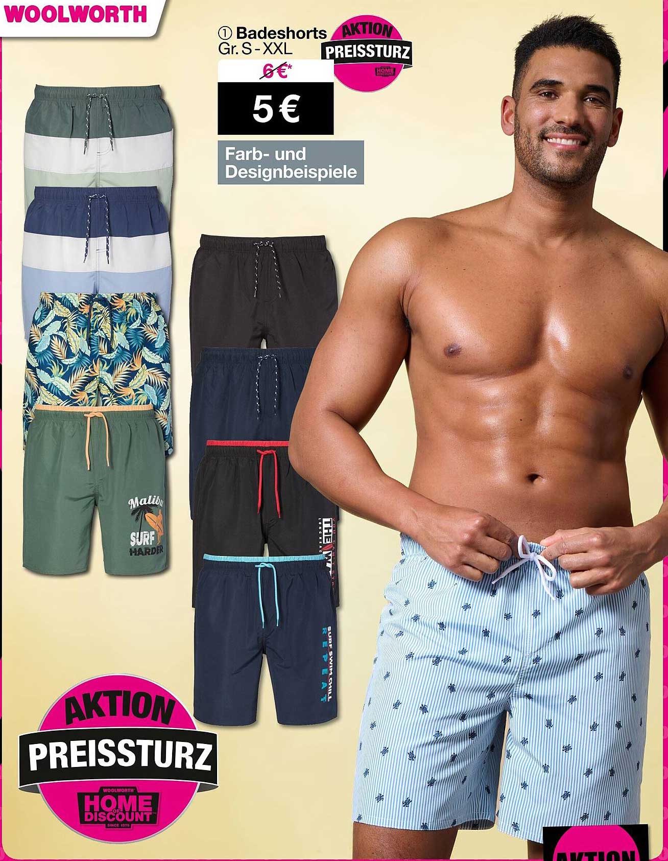 Badeshorts in verschiedenen Designs für nur 5 €!