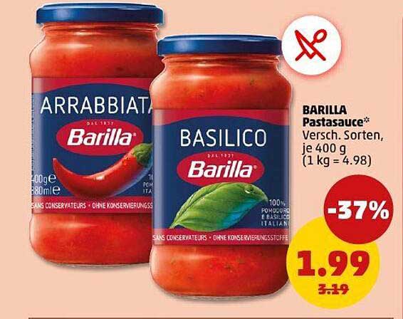 BARILLA Pastasauce, verschiedene Sorten, je 400 g