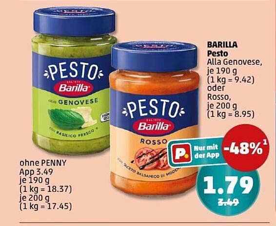 BARILLA Pesto Alla Genovese oder Rosso, je 190 g oder 200 g