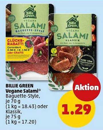 BILLIE GREEN Vegane Salami Bagette-Style und Klassik