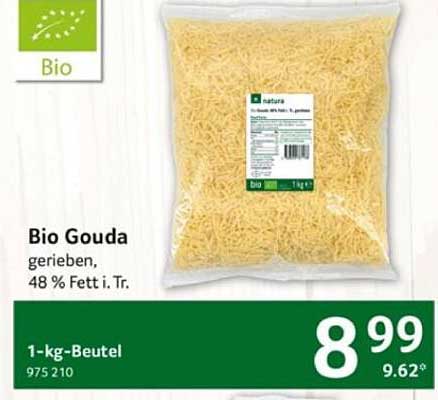 Bio Gouda gerieben, 1-kg-Beutel