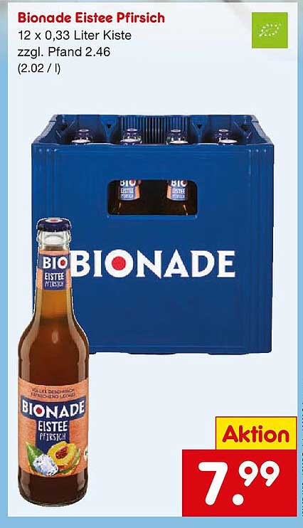 Bionade Eistee Pfirsich 12 x 0,33 Liter Kiste