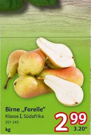 Birne „Forelle“ Klasse I, Südafrika