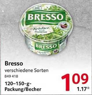 Bresso verschiedene Sorten 120-150-g-Packung/Becher