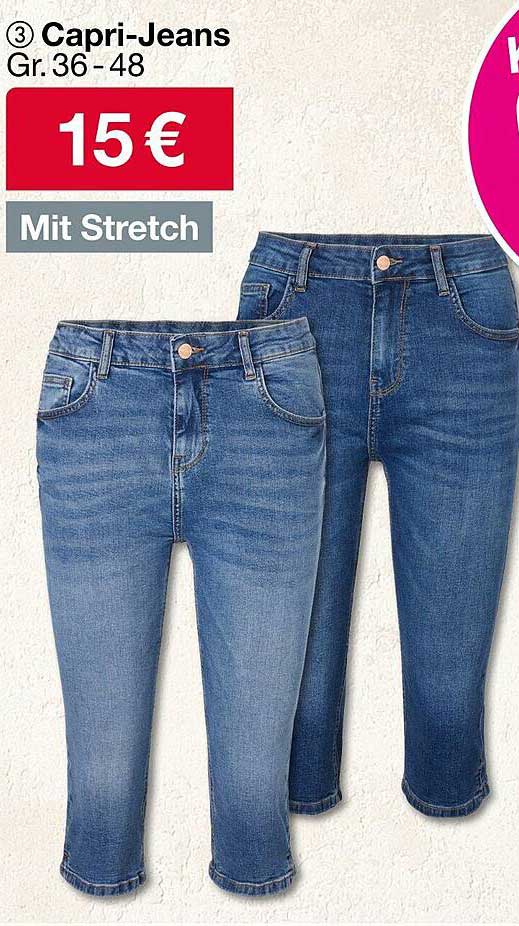 Capri-Jeans Gr. 36-48 mit Stretch