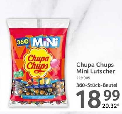 Chupa Chups Mini Lutscher 360-Stück-Beutel