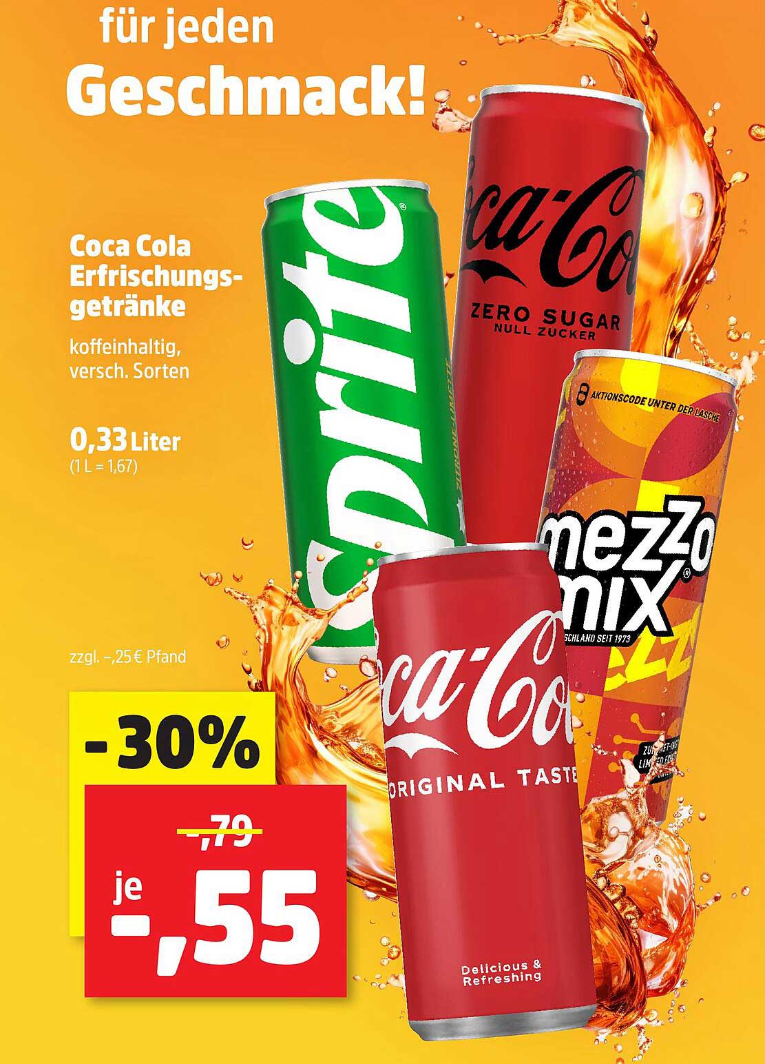 Coca Cola Erfrischungsgetränke 0,33 Liter