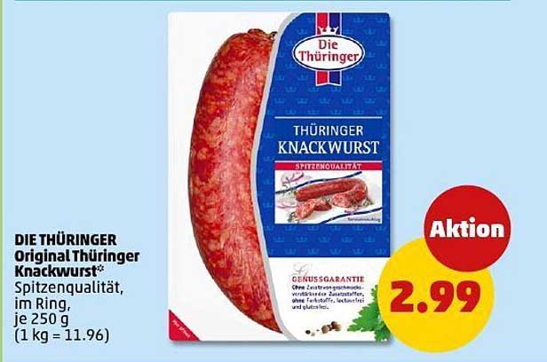 Die Thüringer Original Thüringer Knackwurst, 250 g