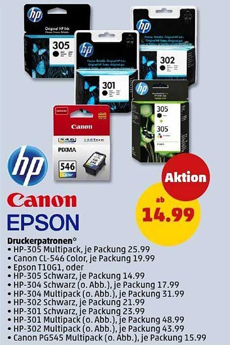 Druckerpatronen von HP, Canon und Epson – ab 14,99