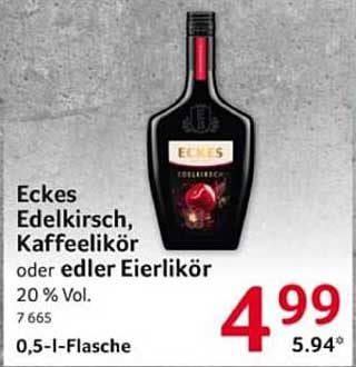 Eckes Edelkirschen, Kaffee- oder edler Eierlikör 20 % Vol.