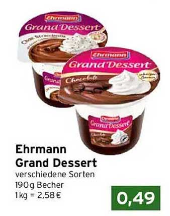 Ehrmann Grand Dessert verschiedene Sorten 190g Becher