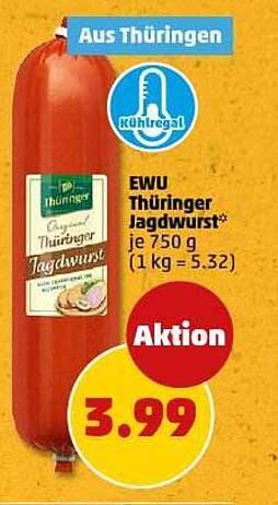 EWU Thüringer Jagdwurst 750 g - Aktion für nur 3,99€