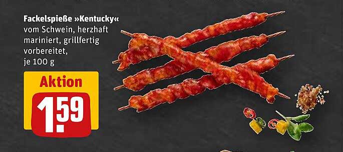 Fackelspieße »Kentucky« vom Schwein, herzhafte Grillspezialität