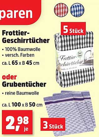 Frotteir-Geschirrtücher oder Grubentücher - jetzt sparen!
