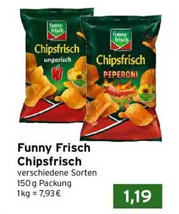 Funny Frisch Chipsfrisch, verschiedene Sorten