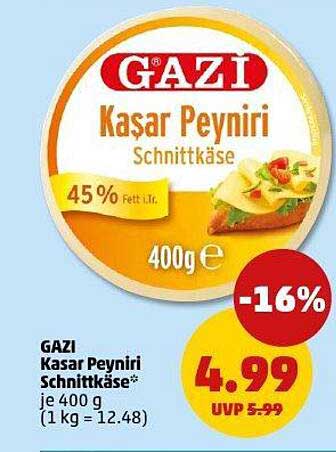 GAZI Kasar Peynirı Schnittkäse 400g