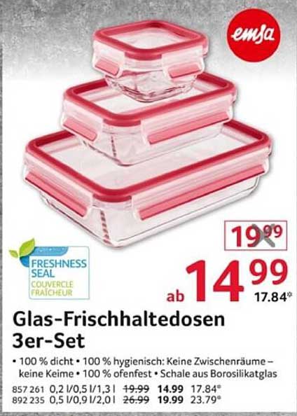 Glas-Frischhaltedosen 3er-Set