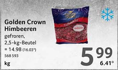 Golden Crown Himbeeren 2,5 kg - gefroren