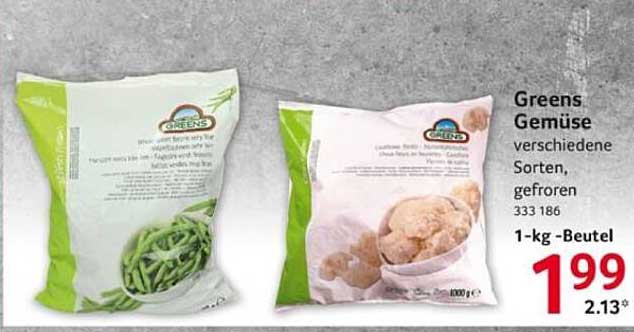 Greens Gemüse verschiedene Sorten, tiefgefroren – 1-kg-Beutel