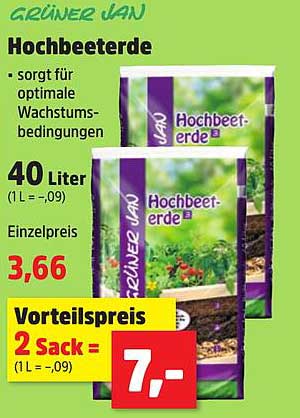 GRÜNER JAN Hochbeeterde 40 Liter