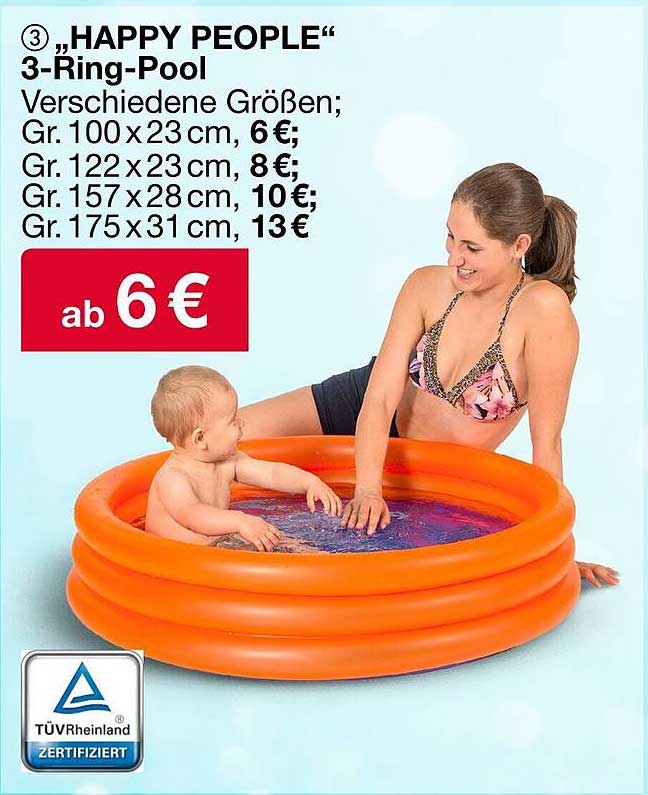 „HAPPY PEOPLE“ 3-Ring-Pool in verschiedenen Größen