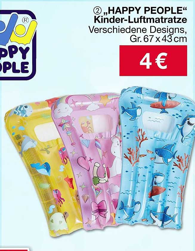 "HAPPY PEOPLE" Kinder-Luftmatratze - Verschiedene Designs, Gr. 67 x 43 cm
