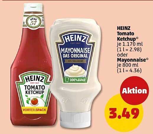HEINZ Tomaten Ketchup oder Mayonnaise - Aktion