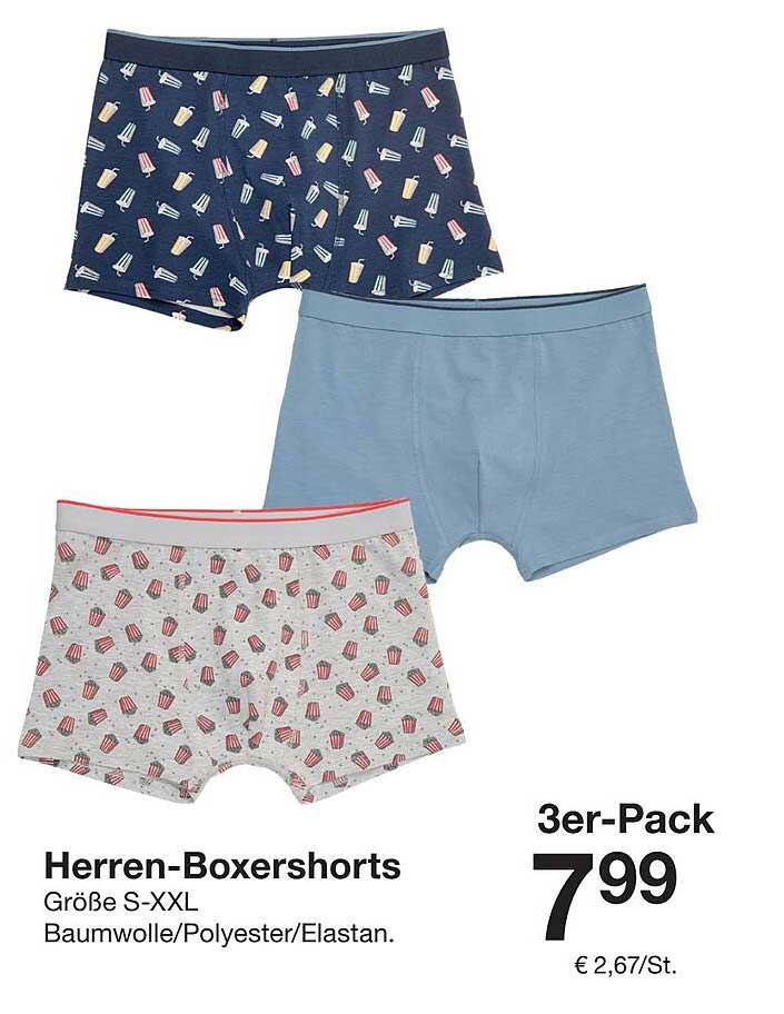 Herren-Boxershorts 3er-Pack