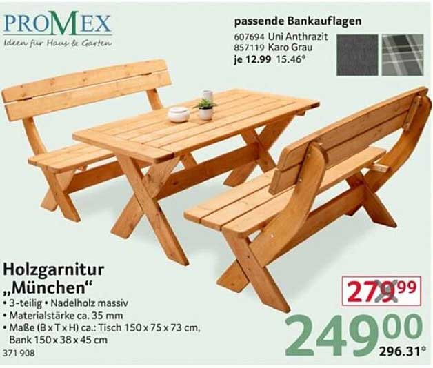 Holzgarnitur „München“ – 3-teilig