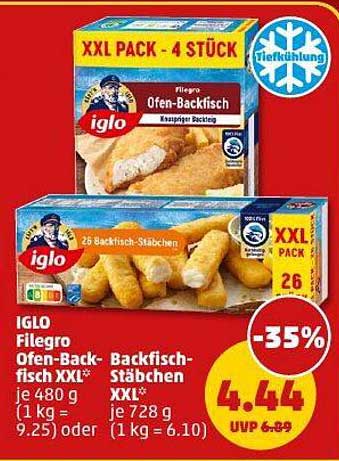 IGLO Filegro Ofen-Backfisch XXL - 4 Stück