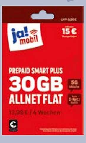 ja! mobil Prepaid Smart Plus 30GB Allnet Flat