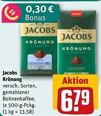 Jacobs Krönung gemahlener Bohnenkaffee, 500 g Packung