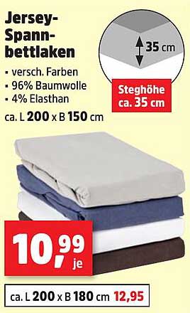 Jersey-Spannbettlaken in verschiedenen Farben