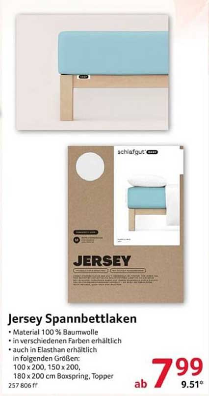 Jersey Spannbettlaken