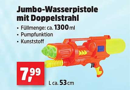Jumbo-Wasserpistole mit Doppelstrahl