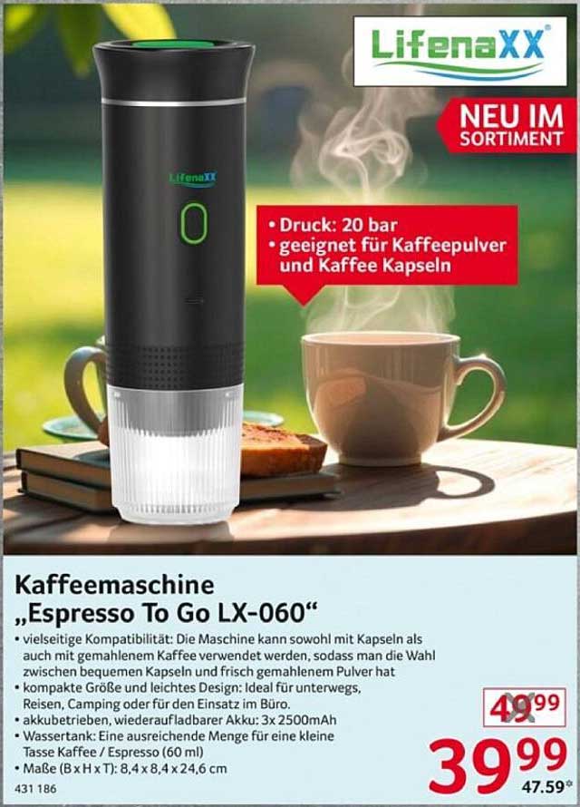 Kaffeemaschine „Espresso To Go LX-060“