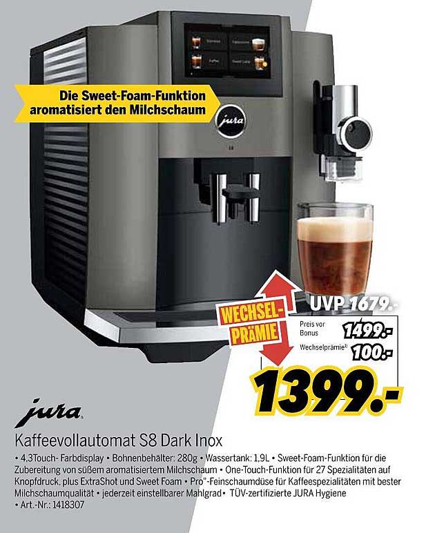 Kaffeevollautomat S8 Dark Inox
