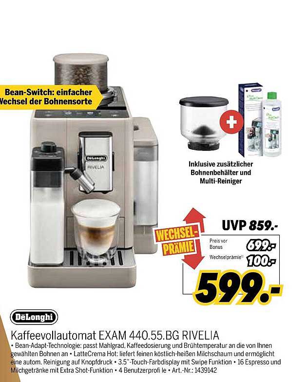 Kaffevollautomat EXAM 440.55.BG RIVELIA