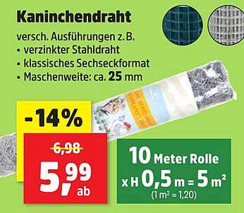 Kaninchen-Draht 10 Meter Rolle