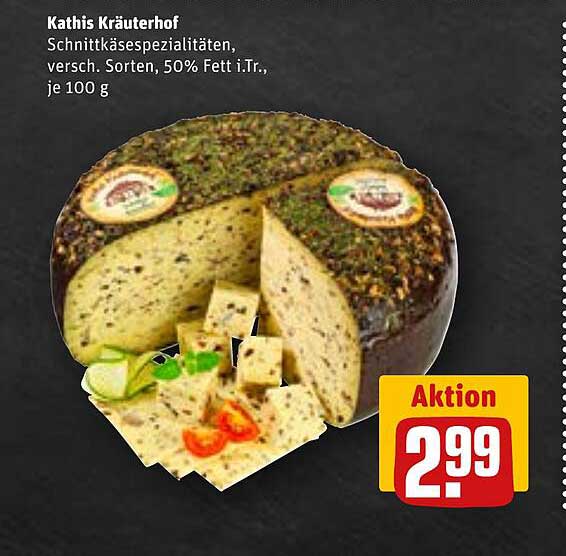 Kathis Kräuterhof Schnittkäse Spezialitäten, verschieden. Sorten, 50% Fett i.Tr., je 100 g