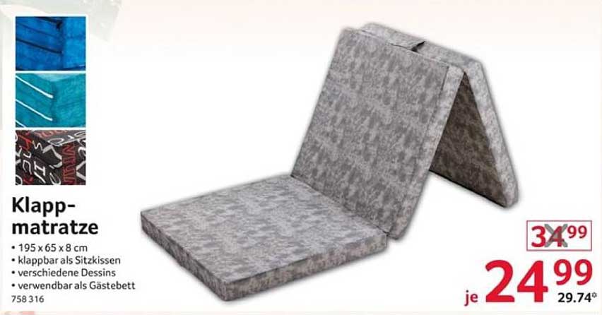 Klappmatratze 195 x 65 x 8 cm