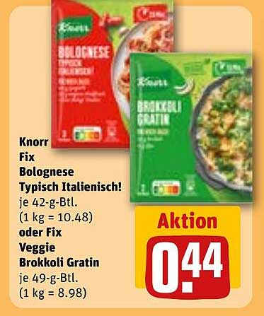 Knorr Fix Bolognese & Veggie Brokkoli Gratin