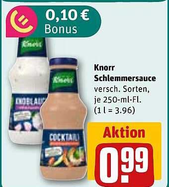 Knorr Schlemmer sauce, verschiedene Sorten, je 250-ml-Fl.