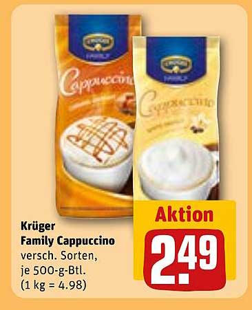 Krüger Family Cappuccino, verschiedene Sorten, je 500-g-Btl.