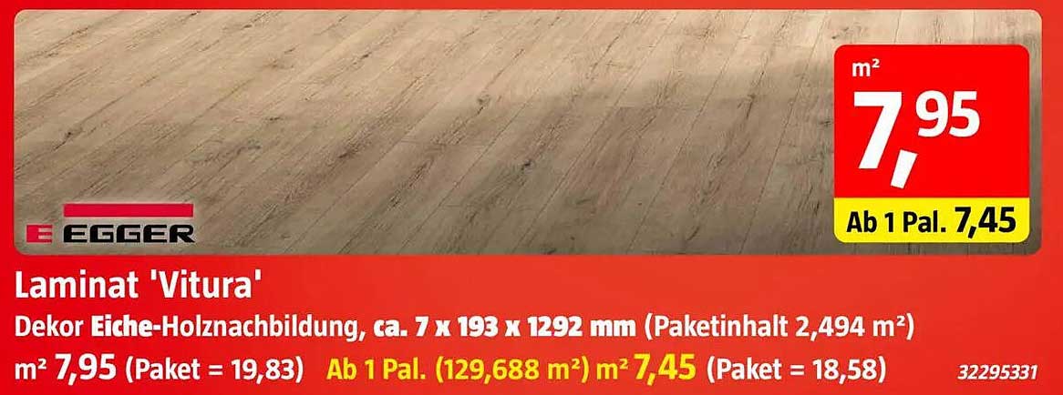 Laminat 'Vitura' – Dekor Eiche-Holznachbildung