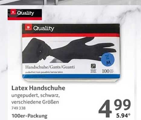 Latex Handschuhe, ungepudert, schwarz, verschiedene Größen